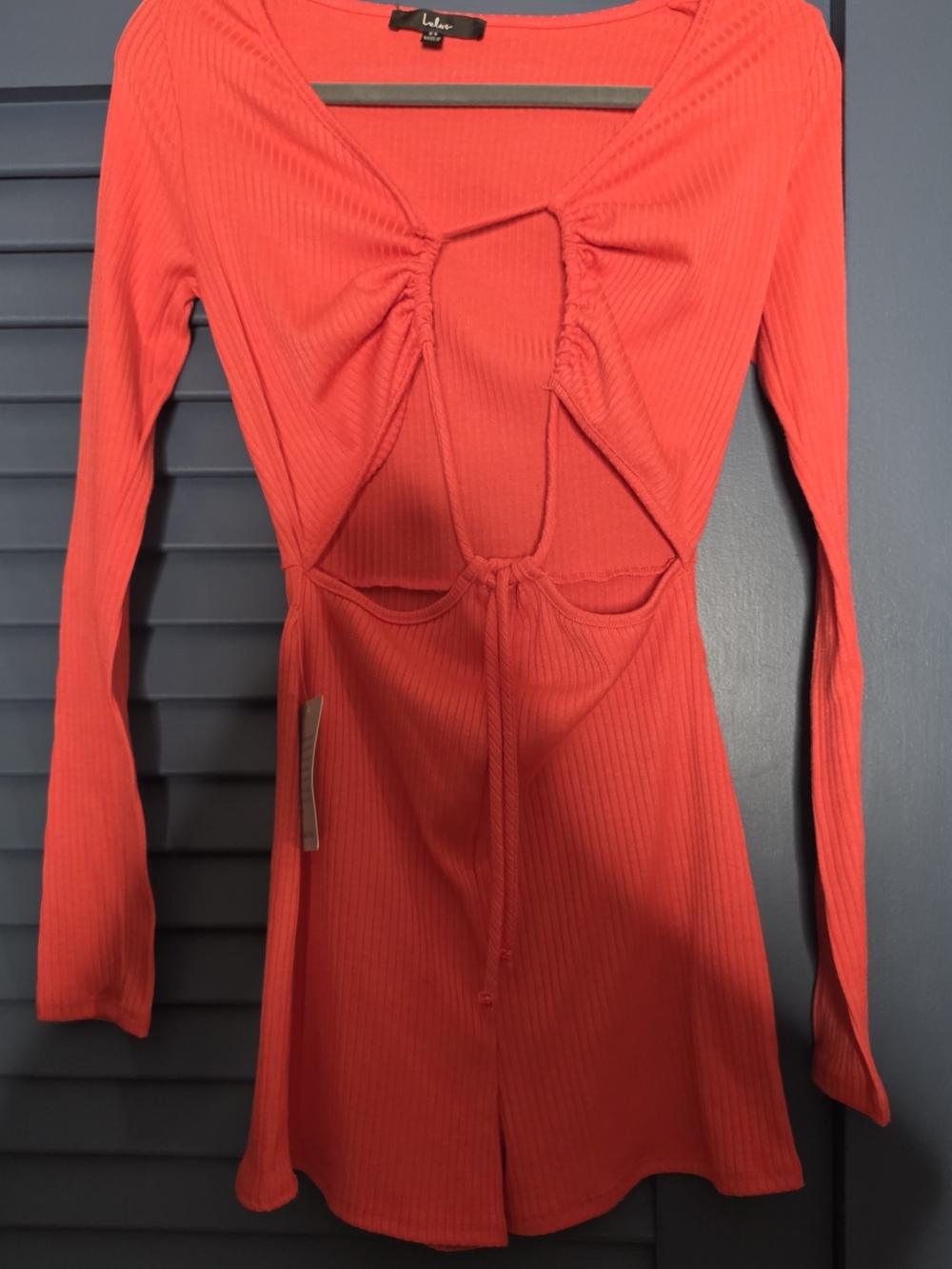 Lulu's Red Long-Sleeve Cutout Mini Dress